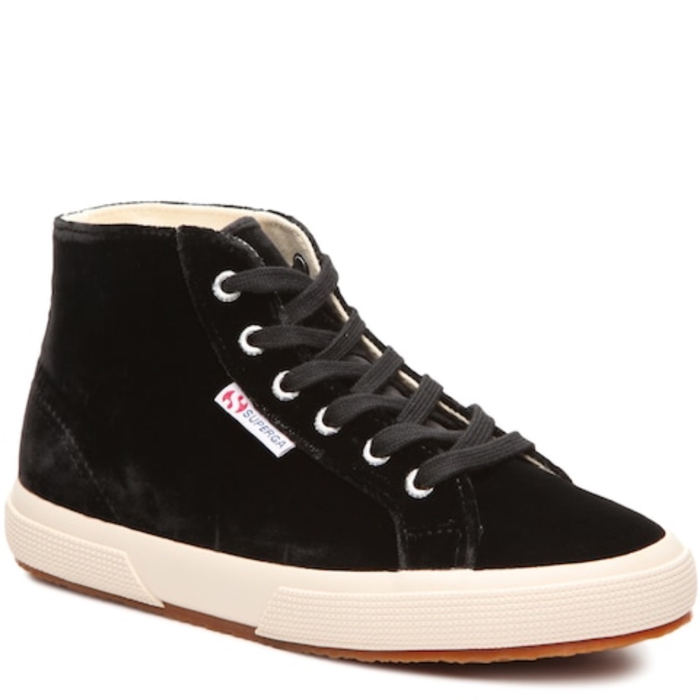 Superga 2095 Black Velvet High Top Sneaker